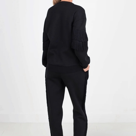 Stella McCartney Tiered V-Fringe Sweatshirt in black size M - Picture 3 of 9